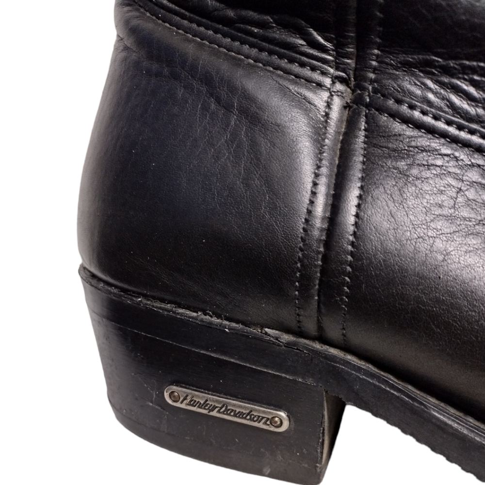 Harley Davidson Oil Resistant Pull On Leather Boots - Picture 4 of 12